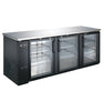 Saba SBB-27-90G Three Glass Door Back Bar Refrigerator