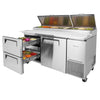 Turbo Air 67" TPR-67SD-D2-N Refrigerated Pizza Prep Table