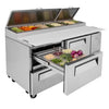 Turbo Air 67" TPR-67SD-D2-N Refrigerated Pizza Prep Table