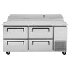 Turbo Air 67" TPR-67SD-D4-N Refrigerated Pizza Prep Table