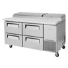 Turbo Air 67" TPR-67SD-D4-N Refrigerated Pizza Prep Table