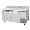 Turbo Air 6" TPR-67SD-N 2 Door Refrigerated Pizza Prep Table