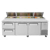 Turbo Air 93" TPR-93SD-D2-N Refrigerated Pizza Prep Table