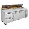 Turbo Air 93" TPR-93SD-D2-N Refrigerated Pizza Prep Table