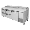 Turbo Air 93" TPR-93SD-D4-N Refrigerated Pizza Prep Table