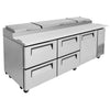 Turbo Air 93" TPR-93SD-D4-N Refrigerated Pizza Prep Table