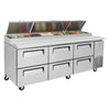 Turbo Air 93" TPR-93SD-D6-N Refrigerated Pizza Prep Table